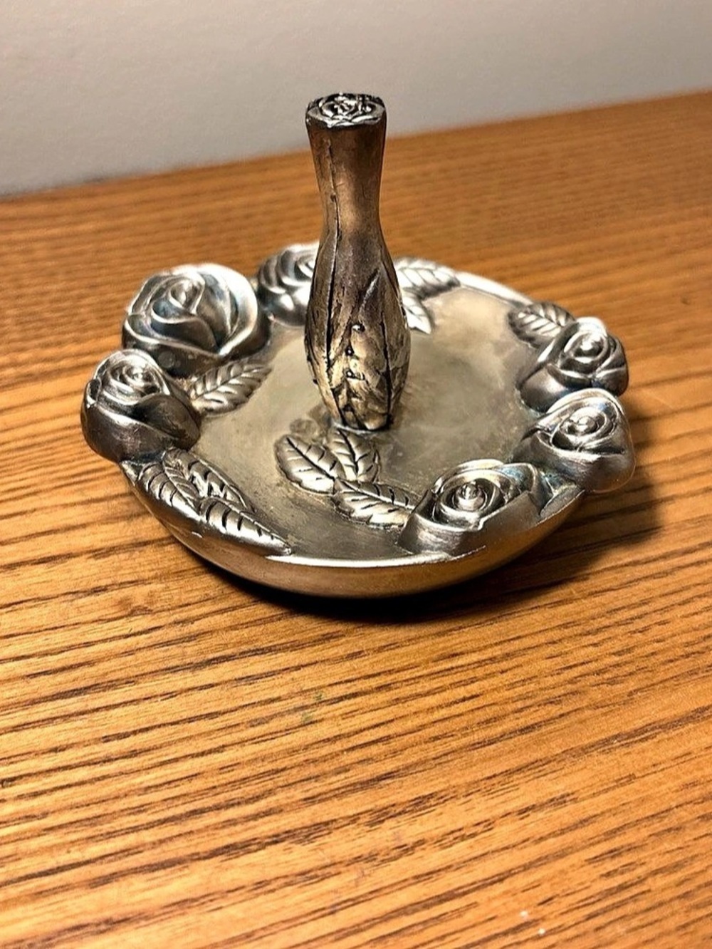 Silver Rose Decorative Trinket Dish